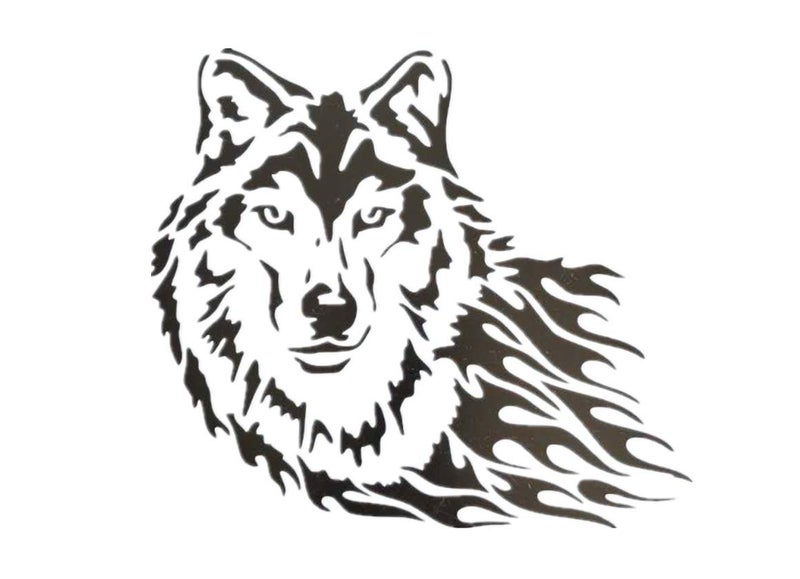 OBUY Lion Deer Tiger Wolf Whale Horse Animal Stencils for Painting on Wood, Fabric, Walls, Airbrush + More | Reusable Mylar Template (Wolf) - Image 1